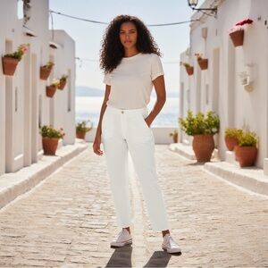 Chico’s Polished Chino Ankle Pant Basic Alabaster NWT Size 4R (20R) Quiet Luxury